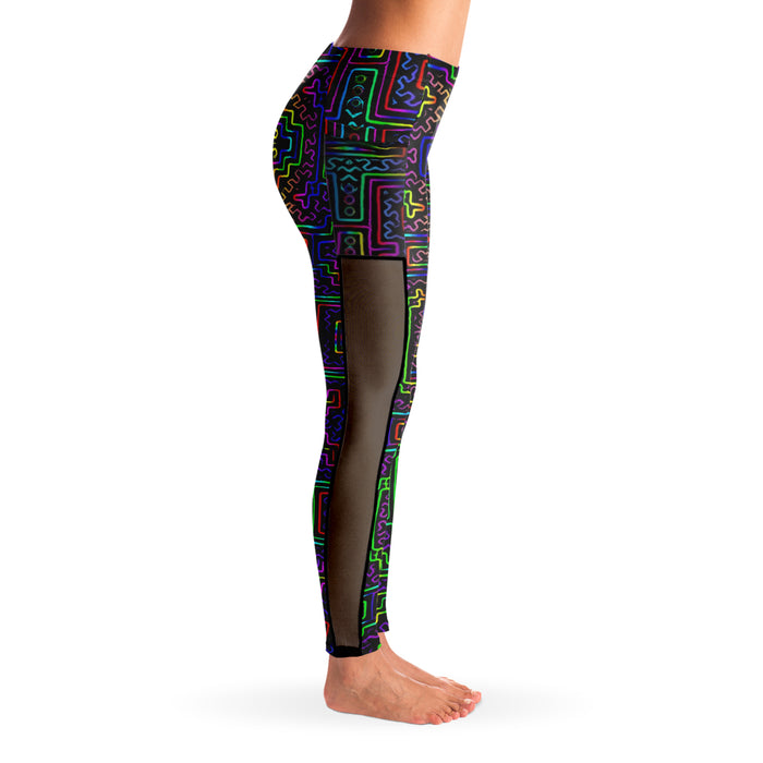 Prismatic Overlay Mesh Pocket Legging