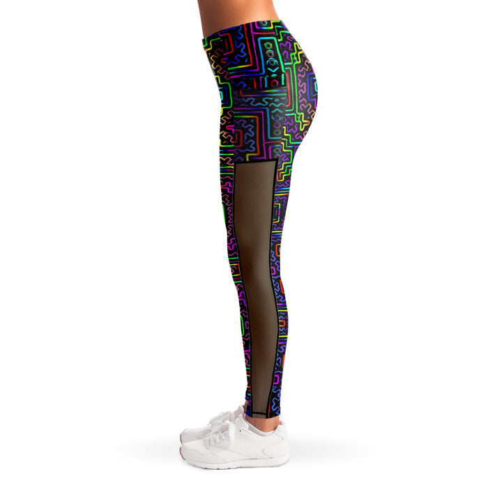 Prismatic Overlay Mesh Pocket Legging