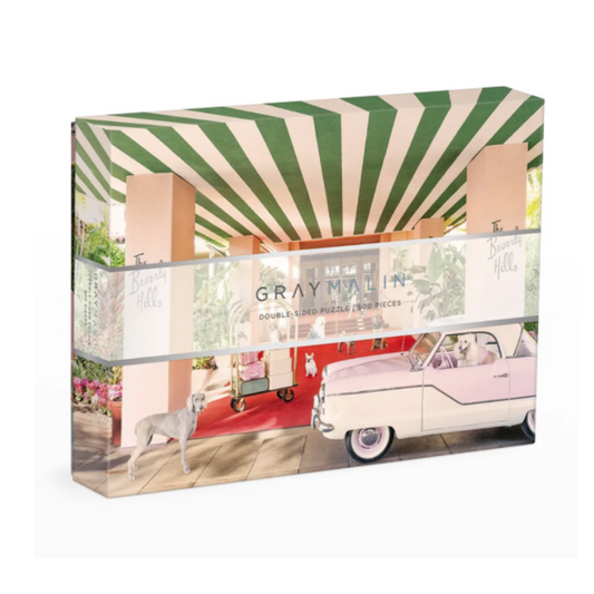 Gray Malin the Dogs At the Beverly Hills Hotel Double Sided Puzzle