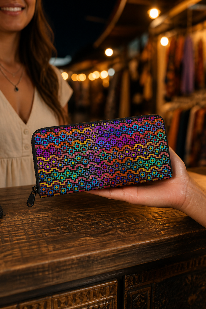 Rainbow Healing Leather Wallet — 01 hand counter