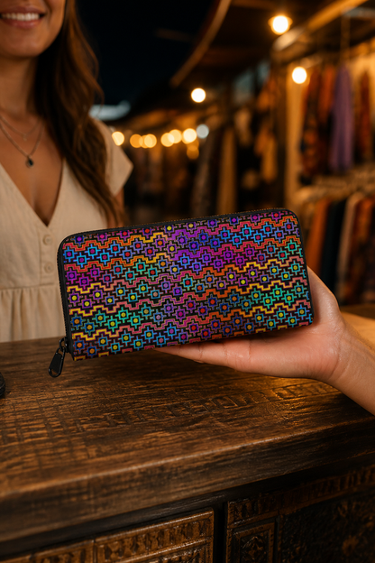 Rainbow Healing Leather Wallet — 01 hand counter