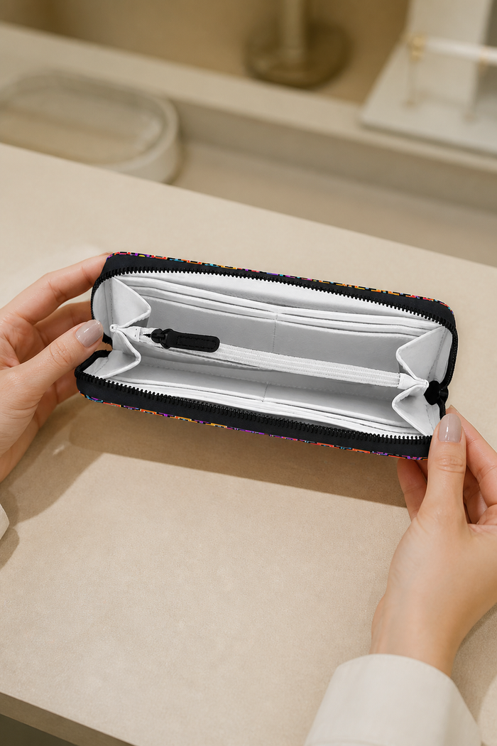 Rainbow Healing Leather Wallet — 03 open interior