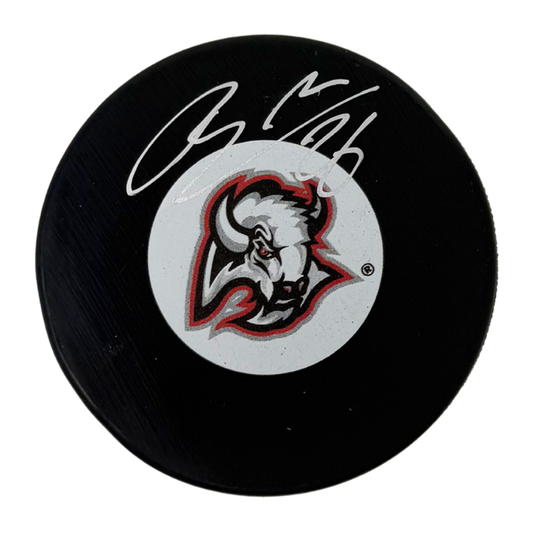 Rasmus Dahlin Signed Buffalo Sabres Small Goathead Logo Hockey Puck