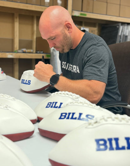 Reid Ferguson Signed Buffalo Bills White Logo Football