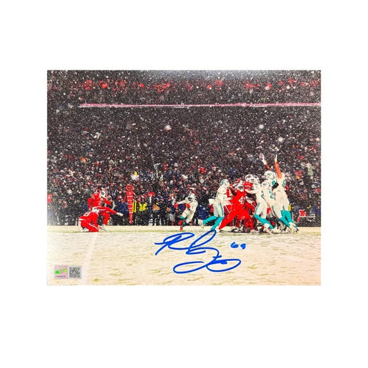 Reid Ferguson Signed Snapping Football in Snow Game 8x10 Photo Signed Photos TSE Buffalo