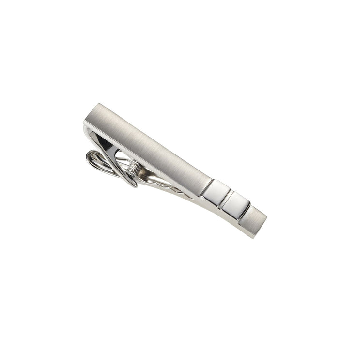 Rhodium Brushed Rhodium Tie Bar
