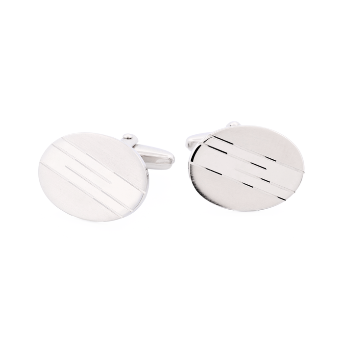 Rhodium Diamonte Cufflinks