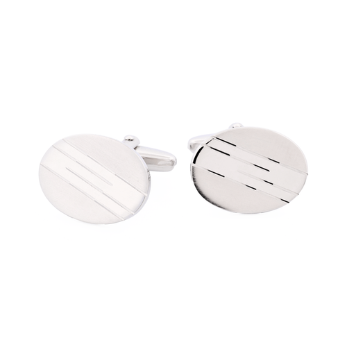 Rhodium Diamonte Cufflinks