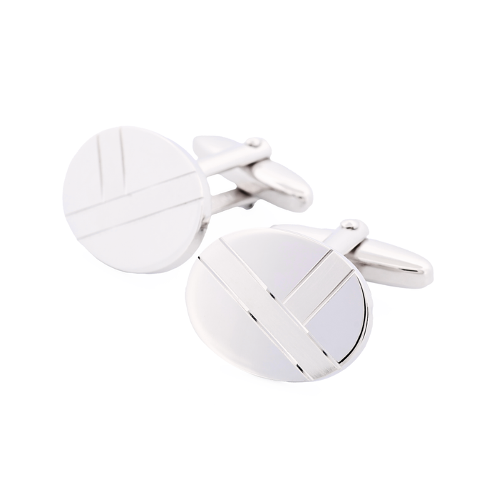 Rhodium Diamonte Cufflinks