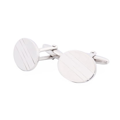 Rhodium Diamonte Cufflinks