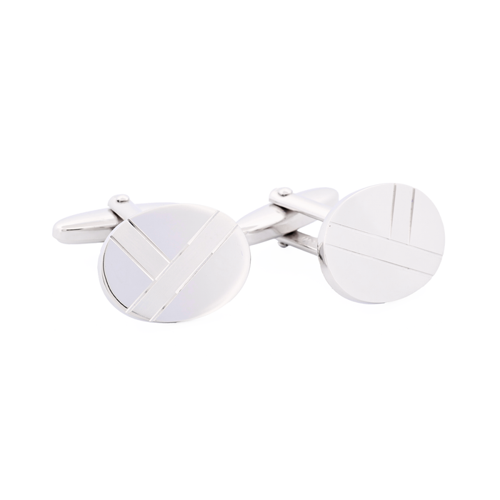 Rhodium Diamonte Cufflinks