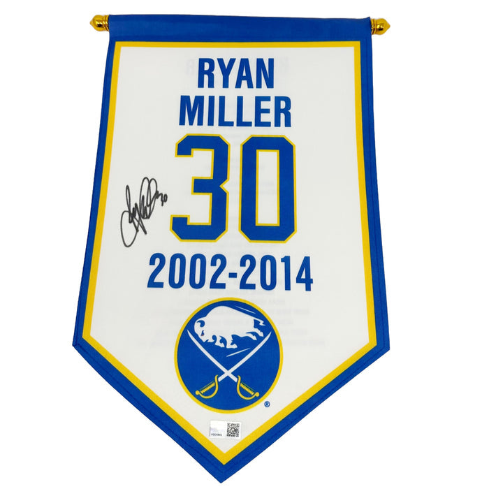 Ryan Miller Signed Buffalo Sabres Full Size Retirement Banner Signed Mini Banner TSE Buffalo