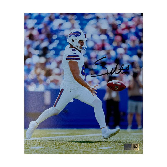Sam Martin Signed Punting Football in White Photo Signed Photos TSE Buffalo
