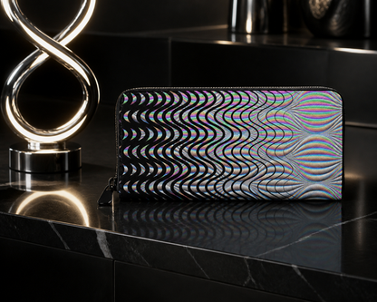 Shockwave Psychedelic Leather Zipper Wallet — approved lifestyle view 01 — 01-hero-candidate