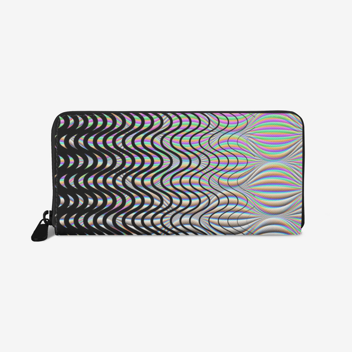 Shockwave Psychedelic Leather Zipper Wallet