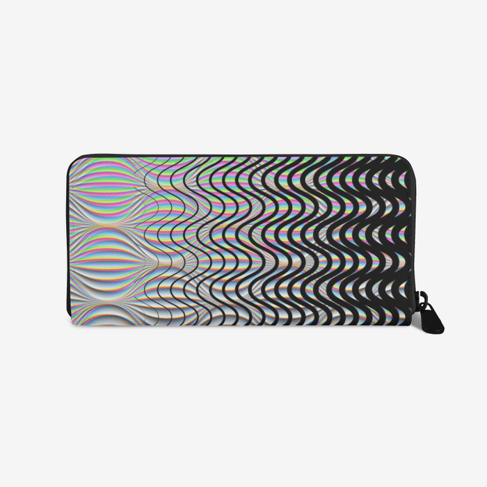 Shockwave Psychedelic Leather Zipper Wallet