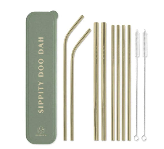 "Sippity Doo Dah" - Stainless Steel Straw Set