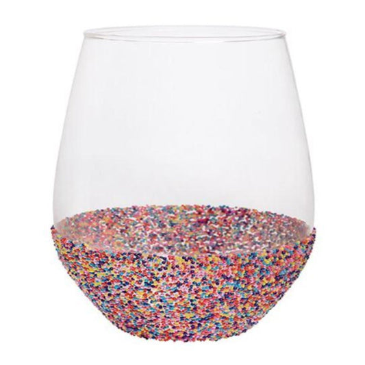 Dipped In Sprinkle Wine Glass