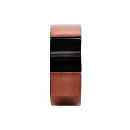 Stainless Steel Ion Plated Black and Coffee Ring