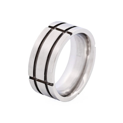 Stainless Steel Ion Plated Black Band Ring