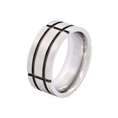 Stainless Steel Ion Plated Black Band Ring