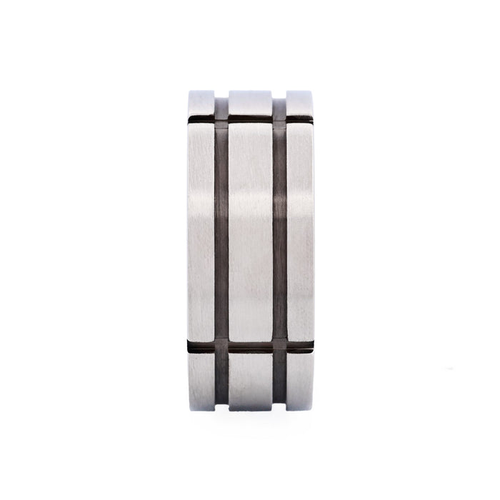Stainless Steel Ion Plated Black Band Ring