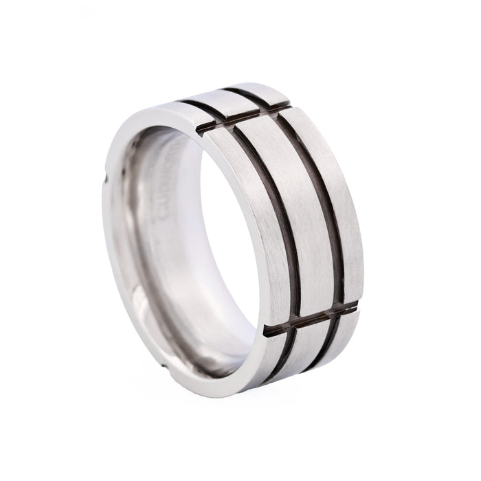 Stainless Steel Ion Plated Black Band Ring