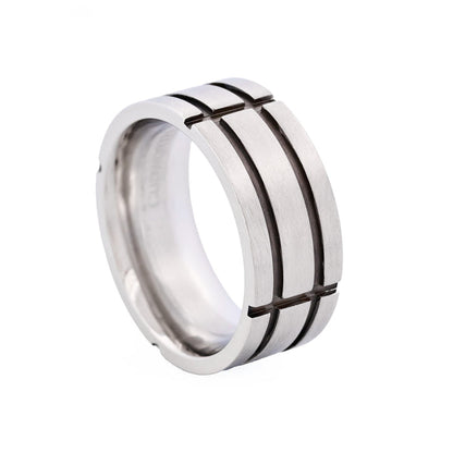 Stainless Steel Ion Plated Black Band Ring