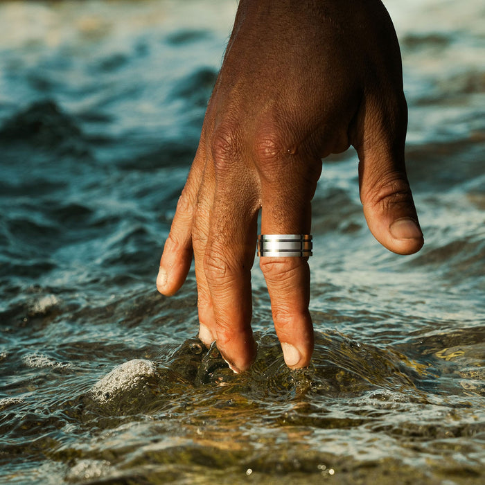 Stainless Steel Ion Plated Black Band Ring