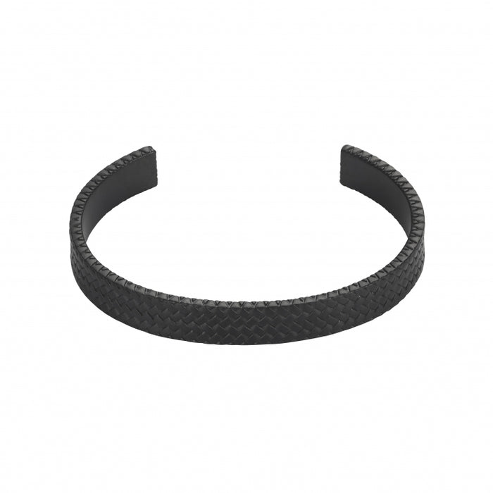 Stainless Steel Ion Plated Black Tyre Pattern Cuff