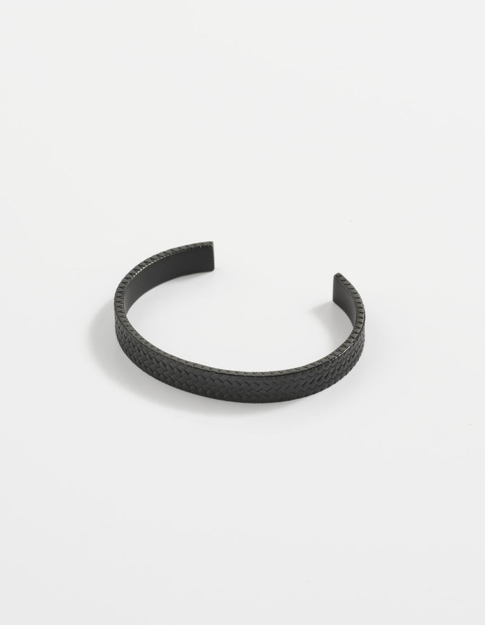 Stainless Steel Ion Plated Black Tyre Pattern Cuff