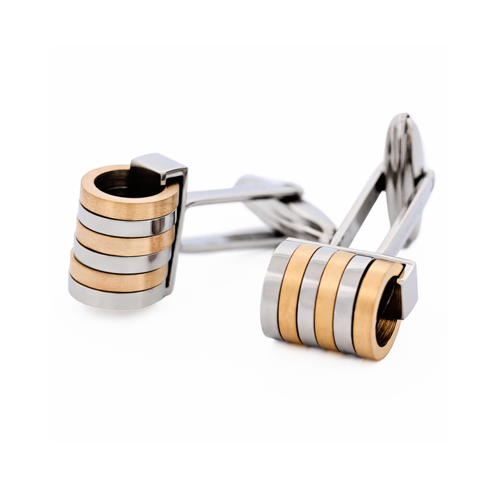 Stainless Steel Ion Plated Gold Cufflinks