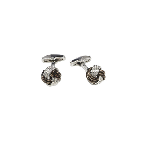 Stainless Steel &Ion Plated Gun Metal Knot Cuffinks