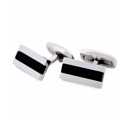 Stainless Steel Onyx Cufflinks