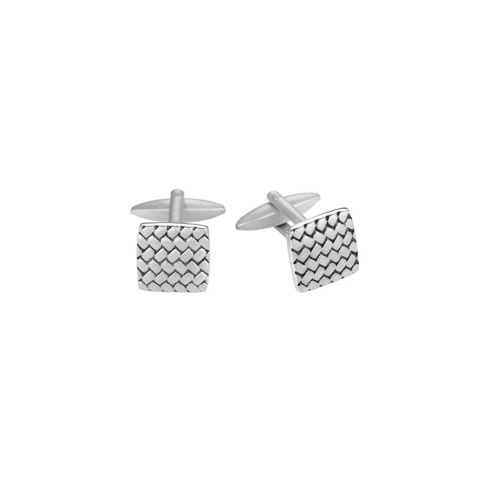 Stainless Steel Sandblasted Tyre Pattern Cufflinks