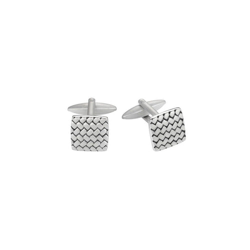 Stainless Steel Sandblasted Tyre Pattern Cufflinks