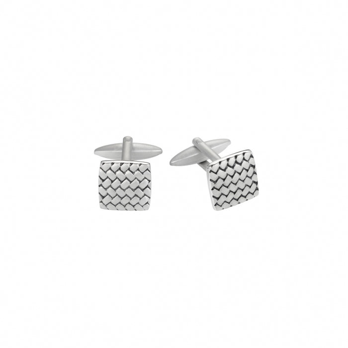 Stainless Steel Sandblasted Tyre Pattern Cufflinks