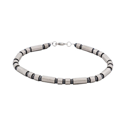 Stainless Steel Tube Bead & Ball Bracelet