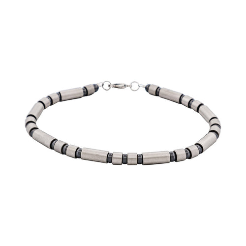 Stainless Steel Tube Bead & Ball Bracelet