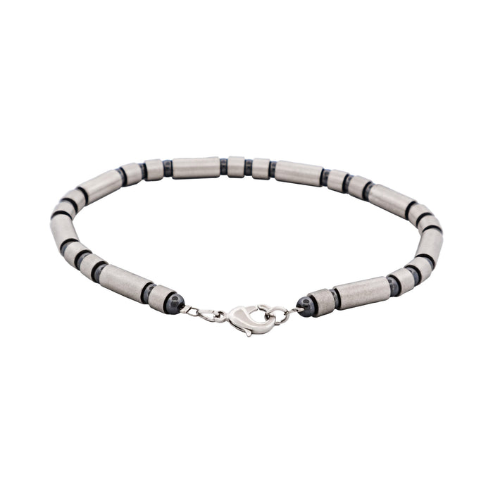 Stainless Steel Tube Bead & Ball Bracelet