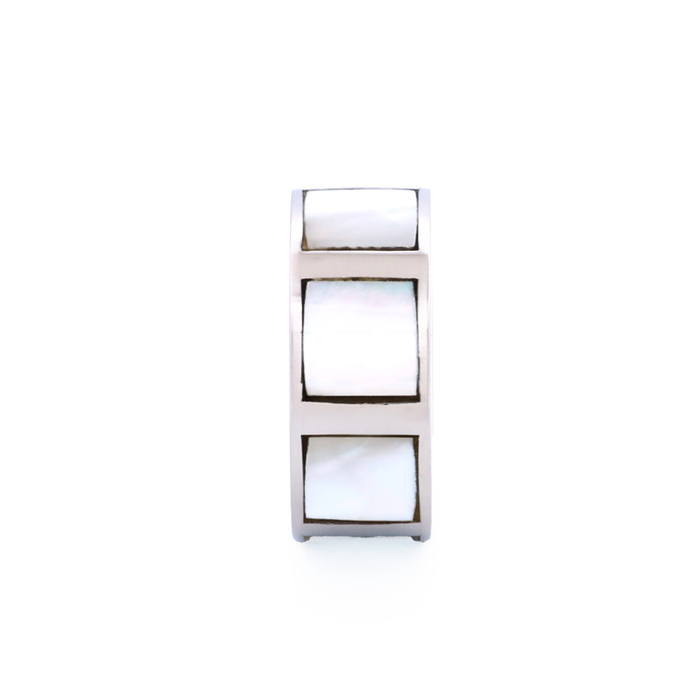 Steel Mother Of Pearl Bead