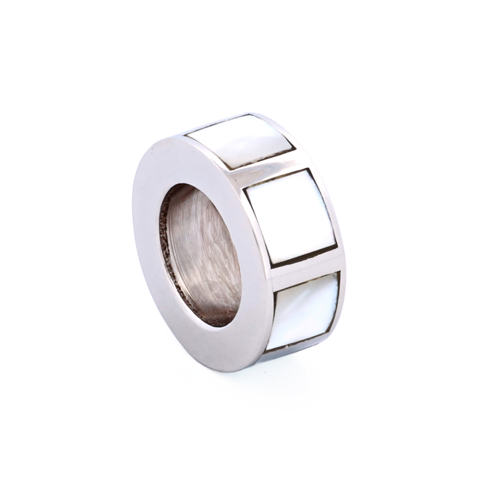 Steel Mother Of Pearl Bead