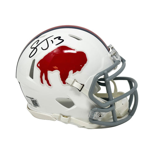 Stevie Johnson Signed Buffalo Bills Standing Buffalo Speed Mini Helmet Signed Mini Helmets TSE Buffalo