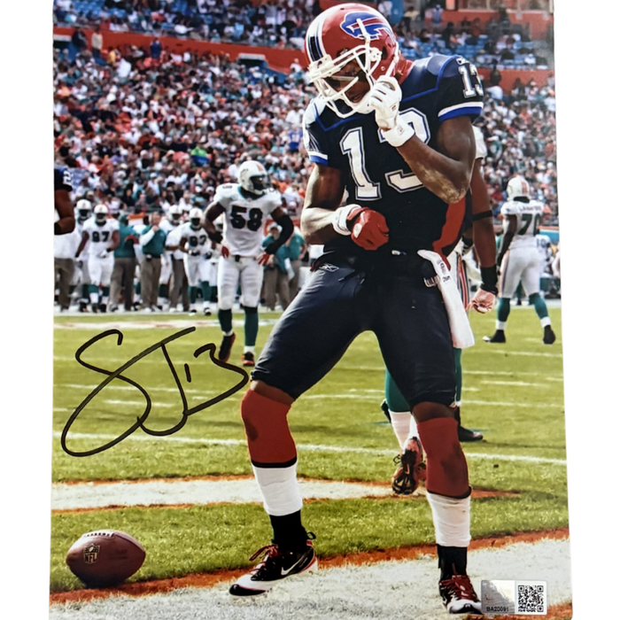 Stevie Johnson Signed Dancing in End Zone Photo