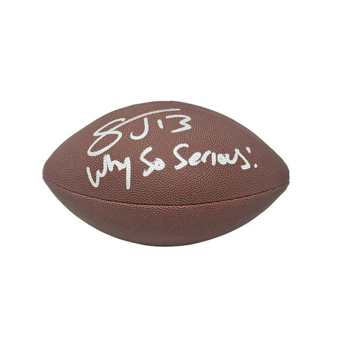 Stevie Johnson Signed Wilson Replica Football with Why So Serious! Signed Football TSE Buffalo