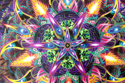 Sylvan Perception Stretched Canvas Print | Sacred Geometry Wall Art | Visionary Canvas Print | Psychedelic Home Decor