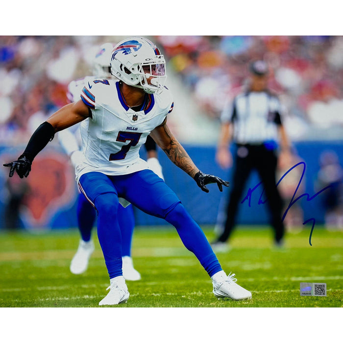 Taron Johnson Signed Covering in Away Uniform Photo Signed Photos TSE Buffalo