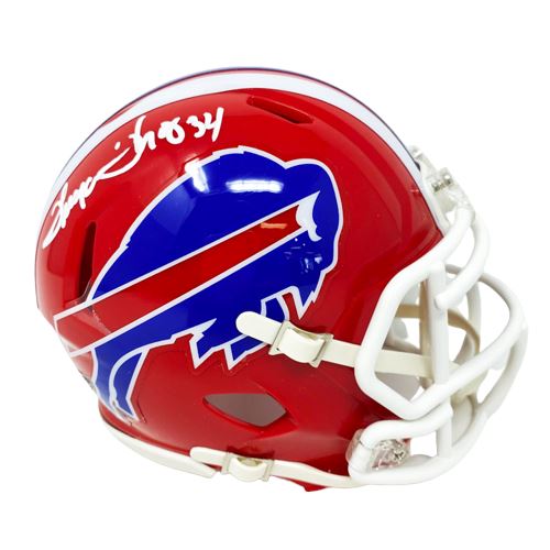 Thurman Thomas Signed Buffalo Bills Red TB Speed Mini Helmet Signed Mini Helmets TSE Buffalo