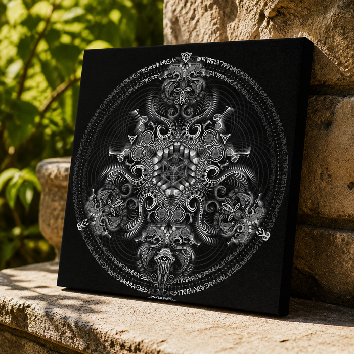 Triton's Compass — stretched canvas print — garden-angle