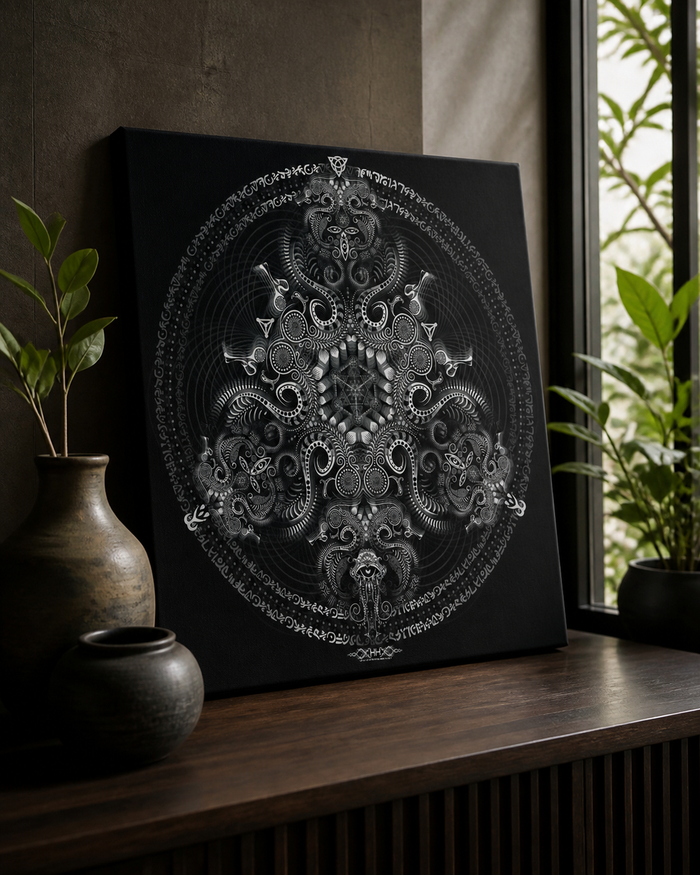 Triton's Compass — stretched canvas print — studio-lifestyle